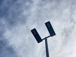 Solar powered parking lot lights